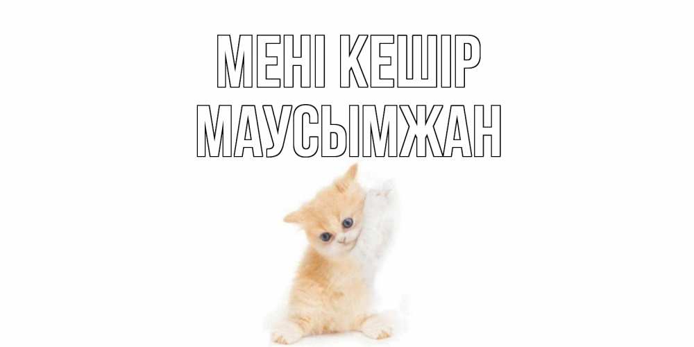 Күн сайын ашық хат с именем, МАУСЫМЖАН Мені кешір кот Онлайн тегін жүктеп алу тілектері бар керемет карта 
