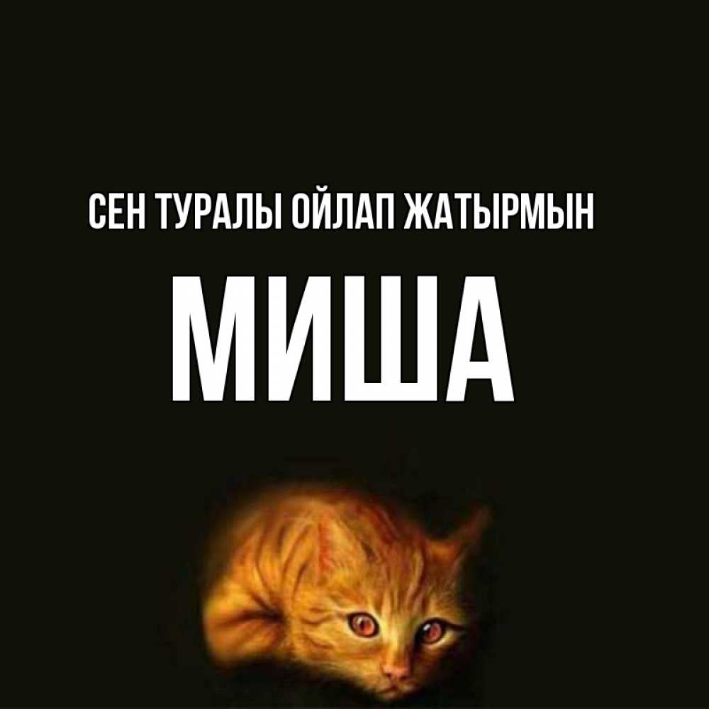 Күн сайын ашық хат с именем, Миша Сен туралы ойлап жатырмын рыжий Онлайн тегін жүктеп алу тілектері бар керемет карта 