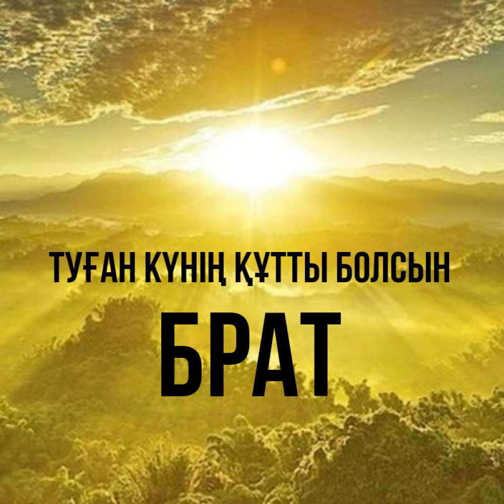 Күн сайын ашық хат с именем, Брат Туған күнің құтты болсын леса и небо в желтом Онлайн тегін жүктеп алу тілектері бар керемет карта 
