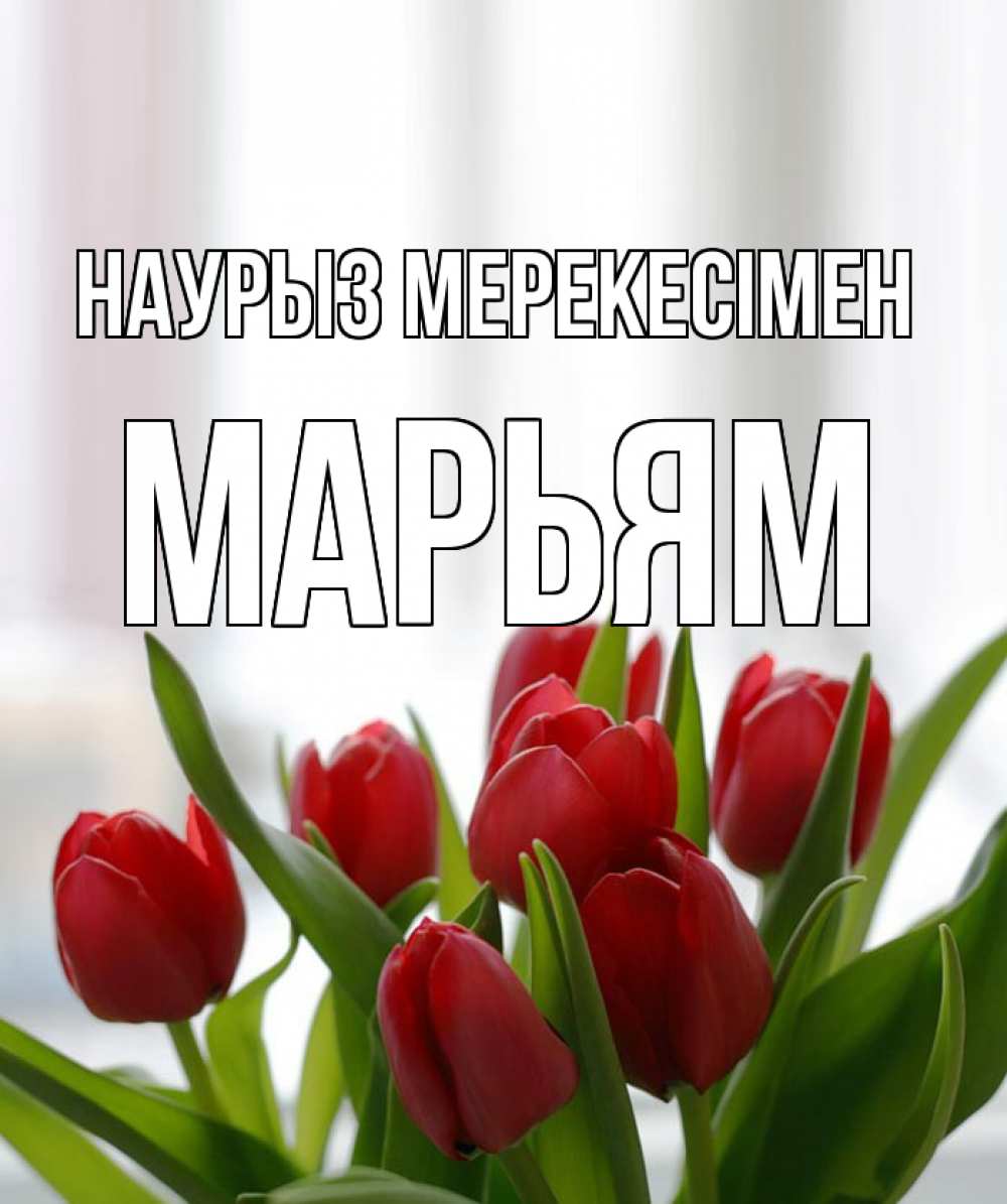 Күн сайын ашық хат с именем, Марьям Наурыз мерекесімен полевые цветы Онлайн тегін жүктеп алу тілектері бар керемет карта 