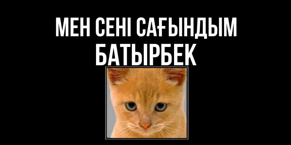 Күн сайын ашық хат с именем, Батырбек Мен сені сағындым открытки рыжий котенок скучает по тебе Онлайн тегін жүктеп алу тілектері бар керемет карта 