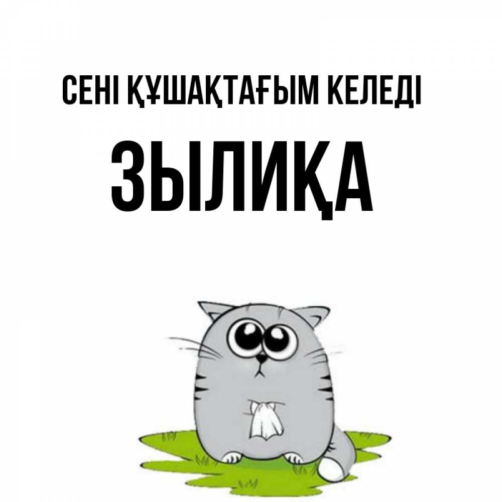 Күн сайын ашық хат с именем, ЗЫЛИҚА сені құшақтағым келеді котик теребит платочек сидя на травке Онлайн тегін жүктеп алу тілектері бар керемет карта 