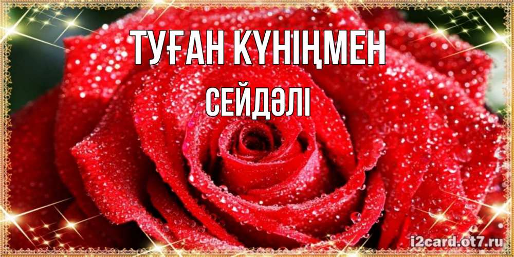Күн сайын ашық хат с именем, СЕЙДӘЛІ Туған күніңмен роса и роза. открытка с красивой розой Онлайн тегін жүктеп алу тілектері бар керемет карта 