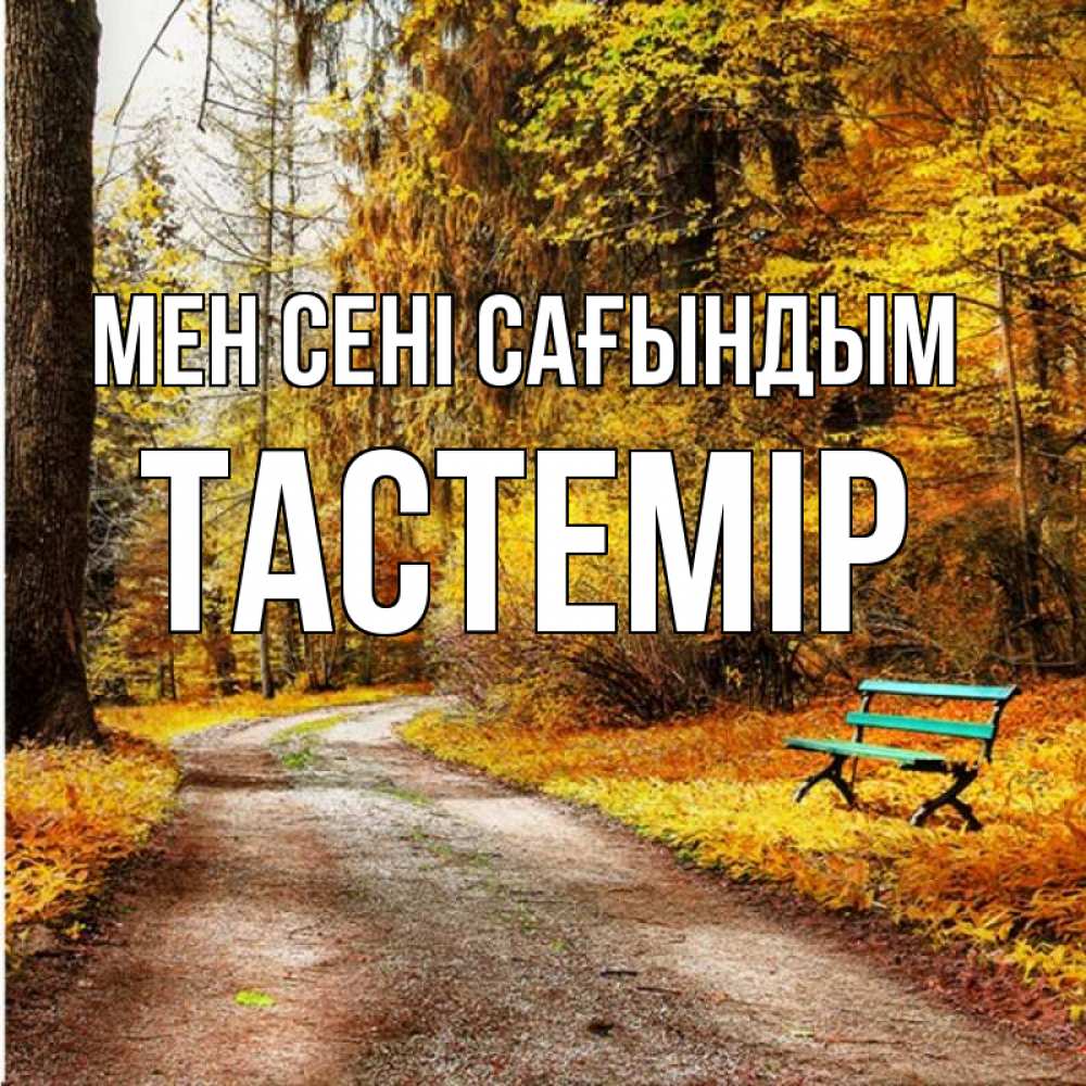 Күн сайын ашық хат с именем, ТАСТЕМІР Мен сені сағындым зеленая лавочка и осенний лес Онлайн тегін жүктеп алу тілектері бар керемет карта 