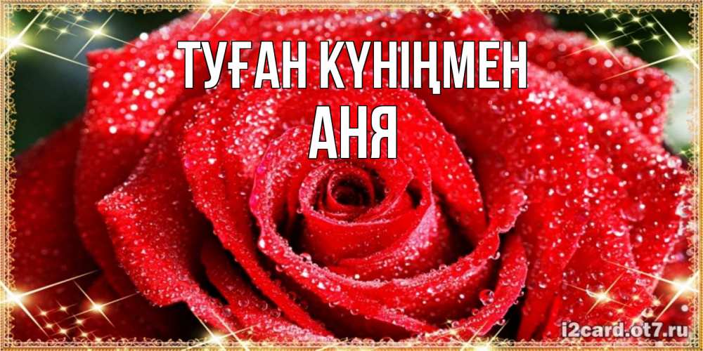 Күн сайын ашық хат с именем, Аня Туған күніңмен роса и роза. открытка с красивой розой Онлайн тегін жүктеп алу тілектері бар керемет карта 