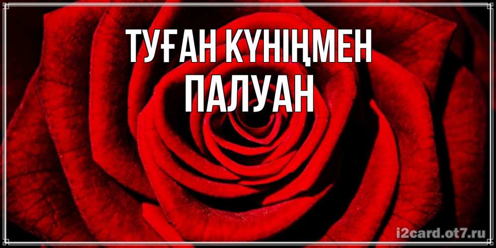 Күн сайын ашық хат с именем, ПАЛУАН Туған күніңмен алая роза Онлайн тегін жүктеп алу тілектері бар керемет карта 