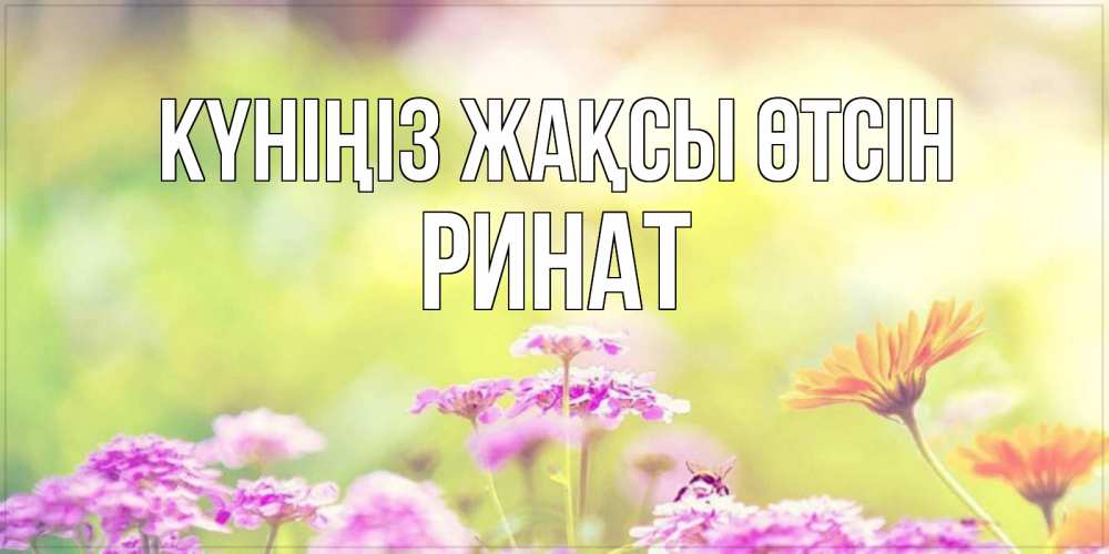 Күн сайын ашық хат с именем, Ринат Күніңіз жақсы өтсін красивая открытка с летней темой Онлайн тегін жүктеп алу тілектері бар керемет карта 