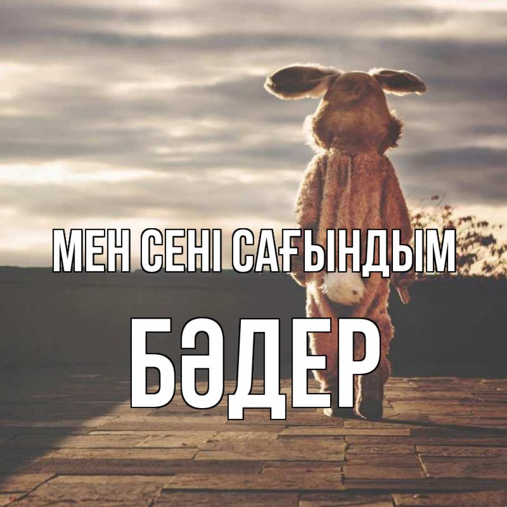 Күн сайын ашық хат с именем, БӘДЕР Мен сені сағындым даже в костюме зайца Онлайн тегін жүктеп алу тілектері бар керемет карта 
