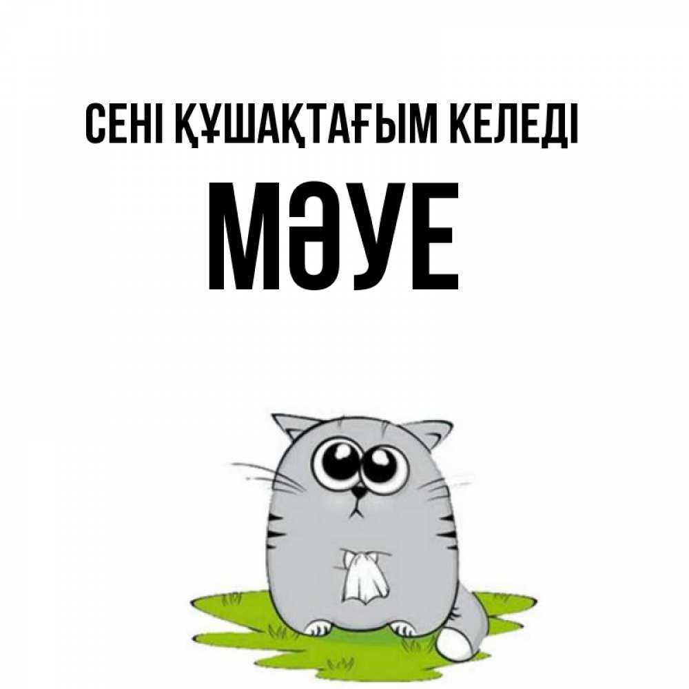 Күн сайын ашық хат с именем, МӘУЕ сені құшақтағым келеді котик теребит платочек сидя на травке Онлайн тегін жүктеп алу тілектері бар керемет карта 
