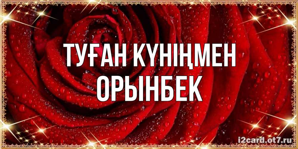 Күн сайын ашық хат с именем, ОРЫНБЕК Туған күніңмен роса на розе блестящая в лучах солнца Онлайн тегін жүктеп алу тілектері бар керемет карта 
