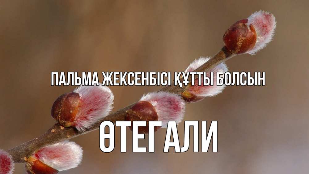 Күн сайын ашық хат с именем, ӨТЕГАЛИ Пальма жексенбісі құтты болсын верба Онлайн тегін жүктеп алу тілектері бар керемет карта 