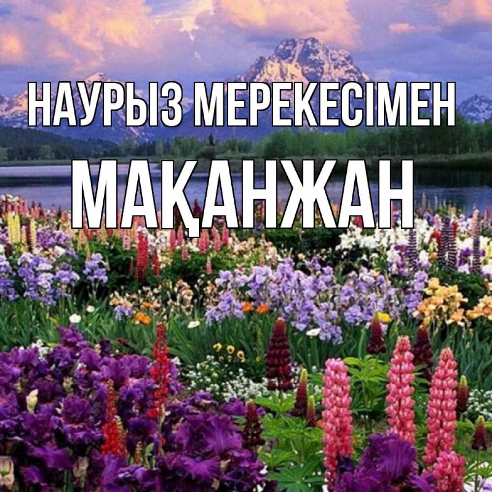 Күн сайын ашық хат с именем, Мақанжан Наурыз мерекесімен праздник весны наурыз Онлайн тегін жүктеп алу тілектері бар керемет карта 