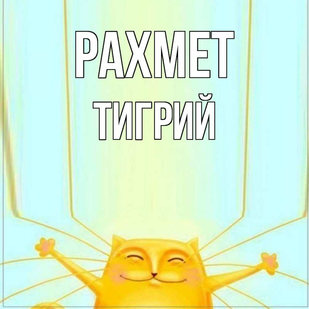 Күн сайын ашық хат с именем, Тигрий рахмет кот с усами благодарит Онлайн тегін жүктеп алу тілектері бар керемет карта 