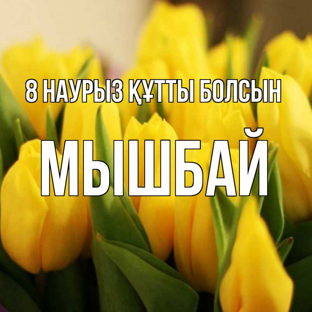 Күн сайын ашық хат с именем, МЫШБАЙ 8 наурыз құтты болсын цветы Онлайн тегін жүктеп алу тілектері бар керемет карта 