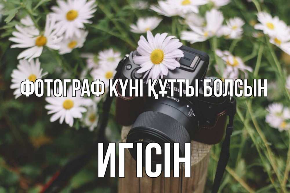 Күн сайын ашық хат с именем, Игісін Фотограф күні құтты болсын с днем фотографа Онлайн тегін жүктеп алу тілектері бар керемет карта 