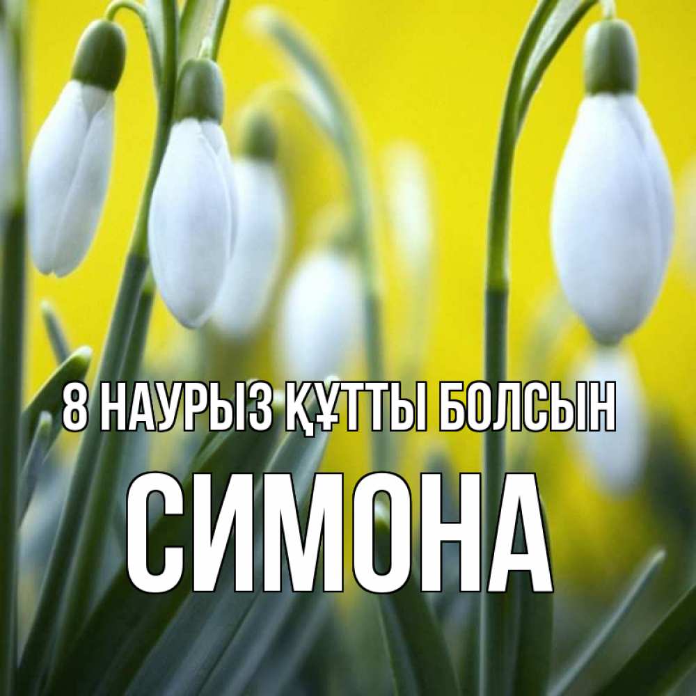 Күн сайын ашық хат с именем, Симона 8 наурыз құтты болсын весенние цветы Онлайн тегін жүктеп алу тілектері бар керемет карта 