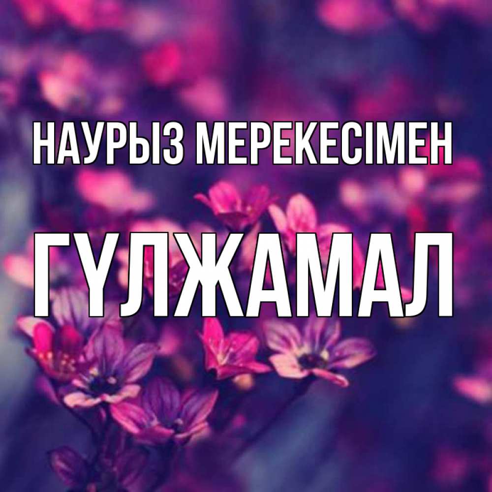 Күн сайын ашық хат с именем, ГҮЛЖАМАЛ Наурыз мерекесімен небольшие цветы 1 Онлайн тегін жүктеп алу тілектері бар керемет карта 