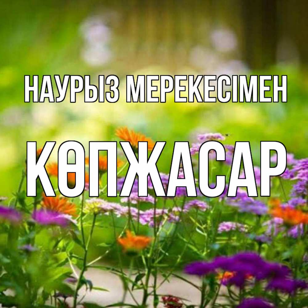 Күн сайын ашық хат с именем, Көпжасар Наурыз мерекесімен цветы Онлайн тегін жүктеп алу тілектері бар керемет карта 