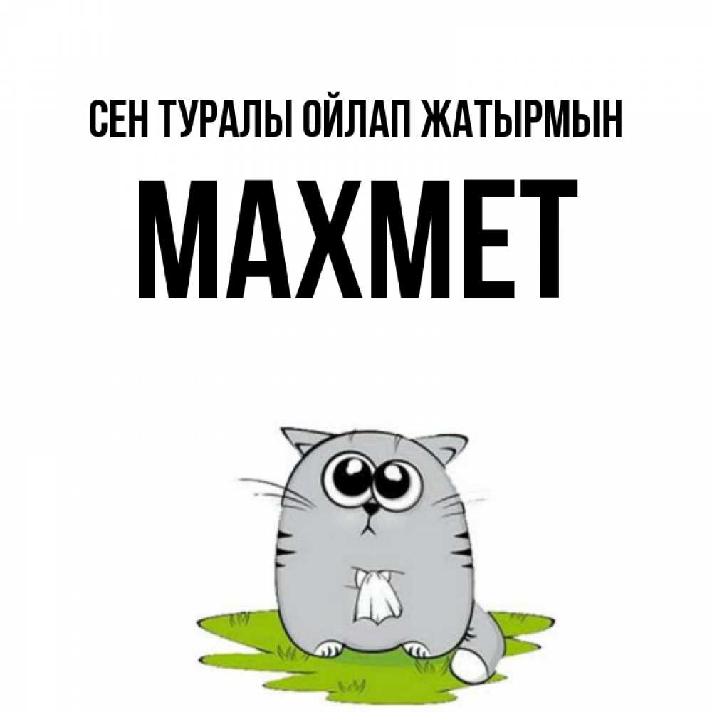 Күн сайын ашық хат с именем, МАХМЕТ Сен туралы ойлап жатырмын тоска с платочком Онлайн тегін жүктеп алу тілектері бар керемет карта 