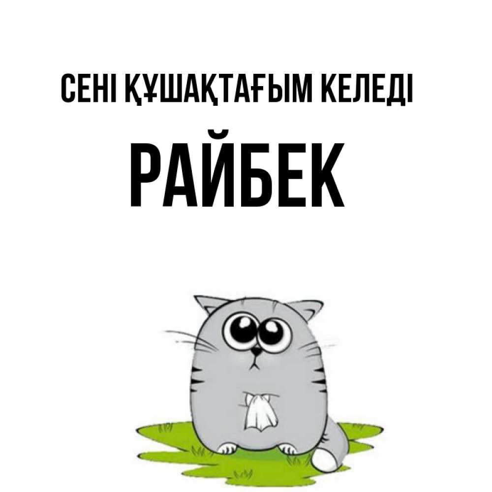Күн сайын ашық хат с именем, РАЙБЕК сені құшақтағым келеді котик теребит платочек сидя на травке Онлайн тегін жүктеп алу тілектері бар керемет карта 