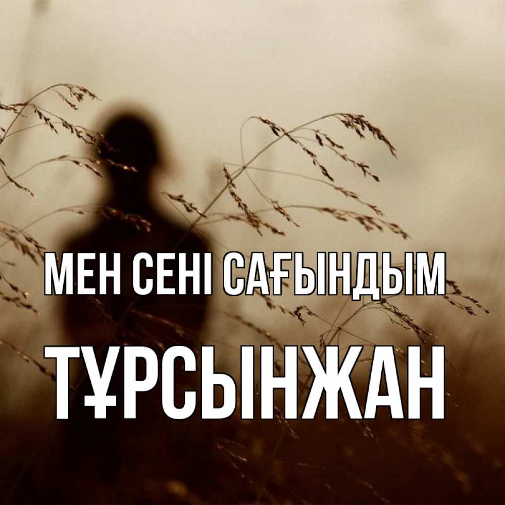 Күн сайын ашық хат с именем, ТҰРСЫНЖАН Мен сені сағындым силуэт девушки Онлайн тегін жүктеп алу тілектері бар керемет карта 
