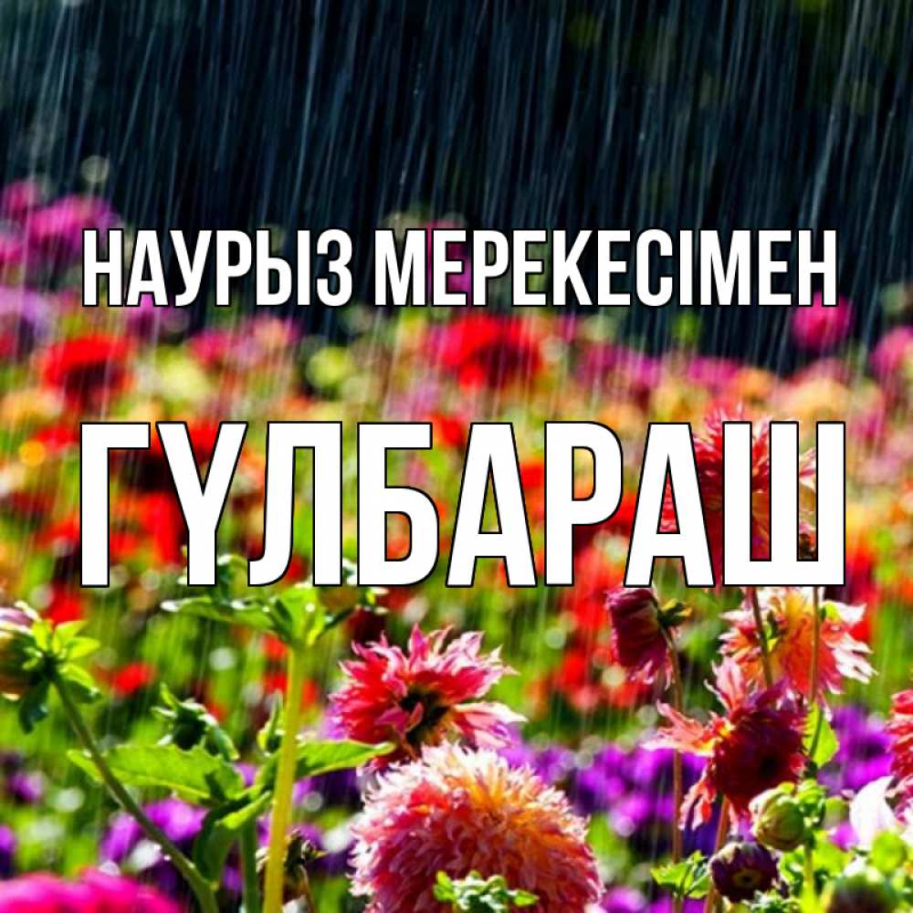 Күн сайын ашық хат с именем, ГҮЛБАРАШ Наурыз мерекесімен цветы под дождиком к международному женскому дню Онлайн тегін жүктеп алу тілектері бар керемет карта 
