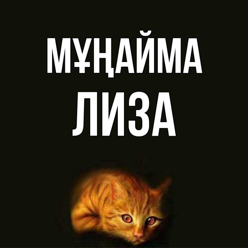 Күн сайын ашық хат с именем, Лиза Мұңайма лежащий кот в темноте Онлайн тегін жүктеп алу тілектері бар керемет карта 