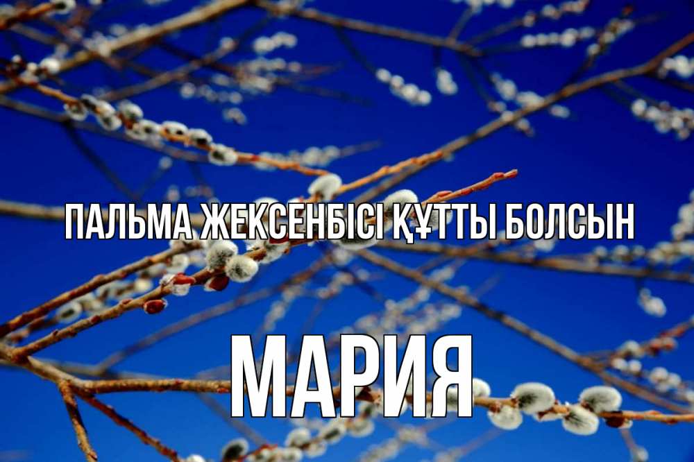 Күн сайын ашық хат с именем, МАРИЯ Пальма жексенбісі құтты болсын верба Онлайн тегін жүктеп алу тілектері бар керемет карта 
