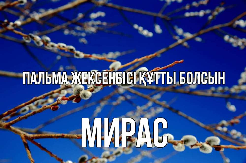 Күн сайын ашық хат с именем, МИРАС Пальма жексенбісі құтты болсын верба Онлайн тегін жүктеп алу тілектері бар керемет карта 