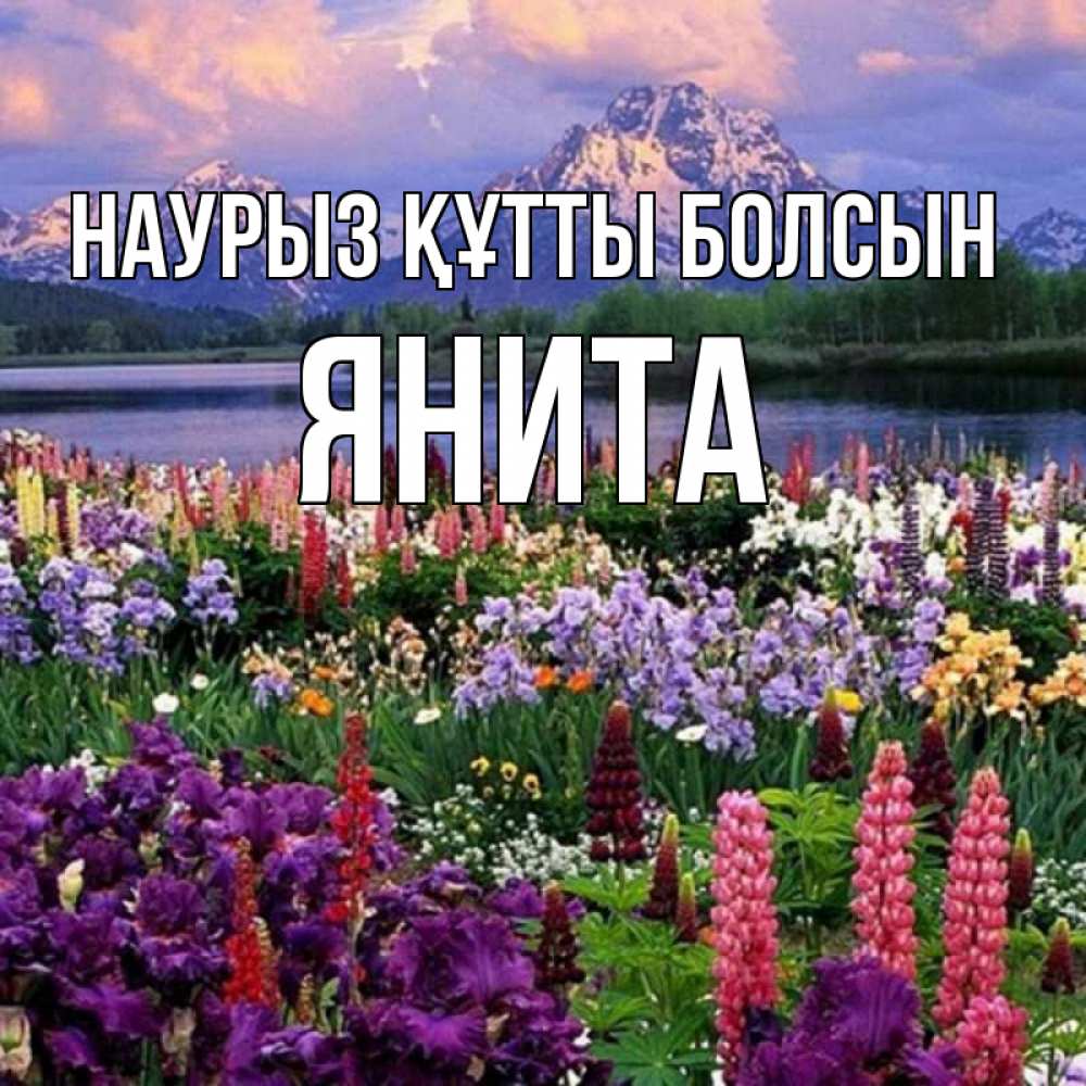 Күн сайын ашық хат с именем, Янита Наурыз құтты болсын наурыз Онлайн тегін жүктеп алу тілектері бар керемет карта 
