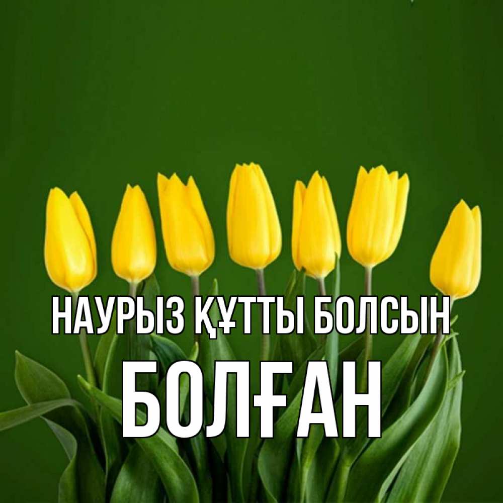 Күн сайын ашық хат с именем, Болған Наурыз құтты болсын желтого цвета 3 Онлайн тегін жүктеп алу тілектері бар керемет карта 