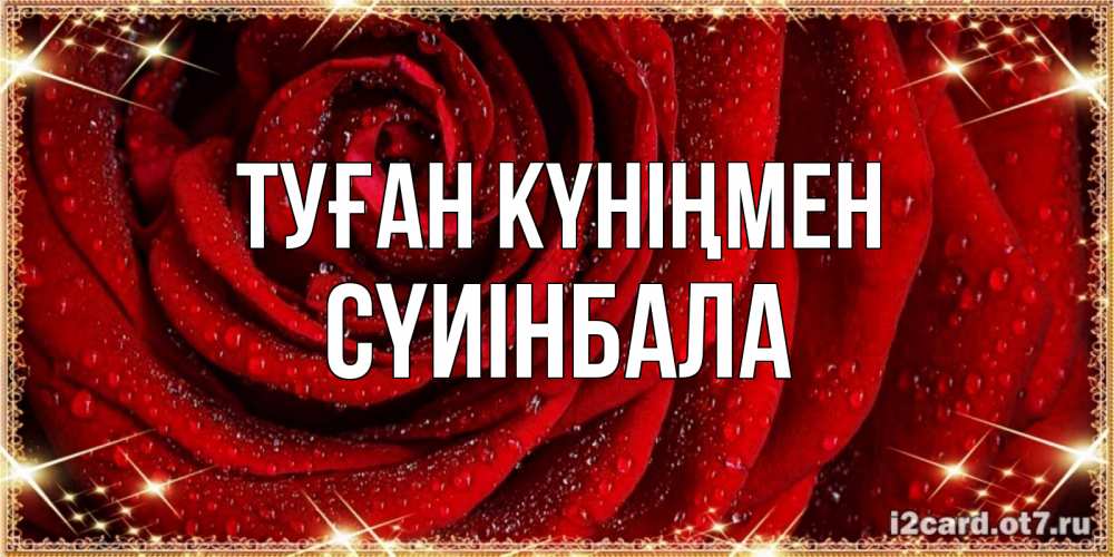 Күн сайын ашық хат с именем, СҮИІНБАЛА Туған күніңмен роса на розе блестящая в лучах солнца Онлайн тегін жүктеп алу тілектері бар керемет карта 