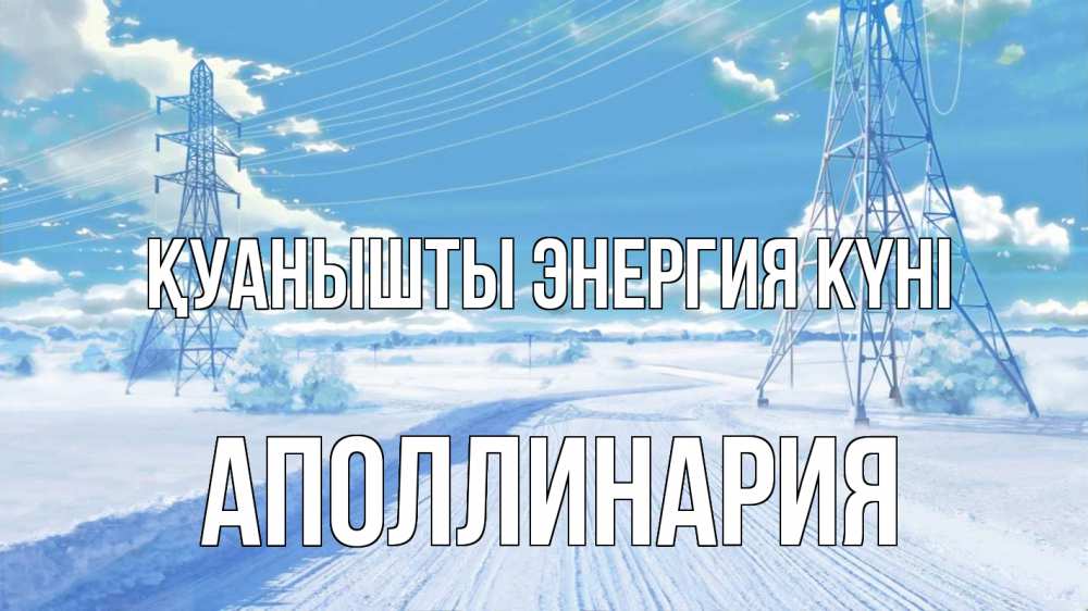 Күн сайын ашық хат с именем, Аполлинария Қуанышты энергия күні Лэп зима снег Онлайн тегін жүктеп алу тілектері бар керемет карта 