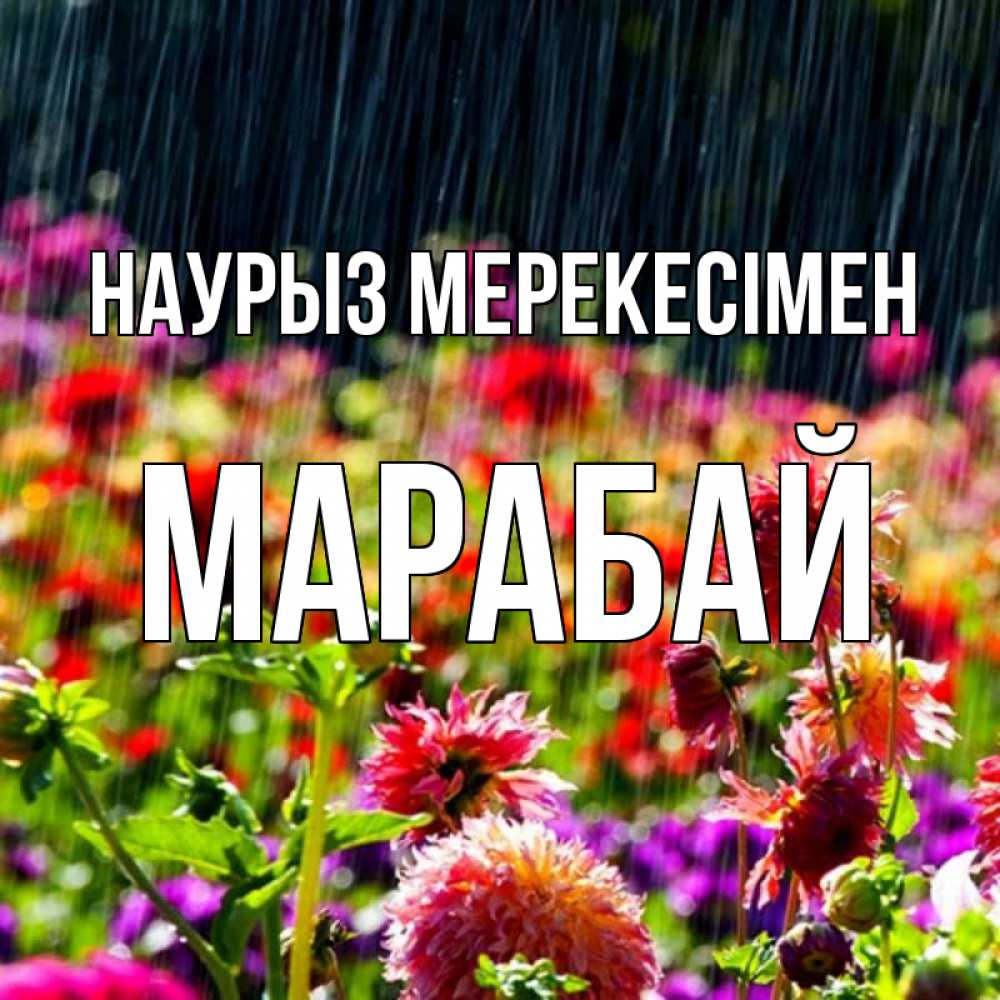 Күн сайын ашық хат с именем, МАРАБАЙ Наурыз мерекесімен цветы под дождиком к международному женскому дню Онлайн тегін жүктеп алу тілектері бар керемет карта 