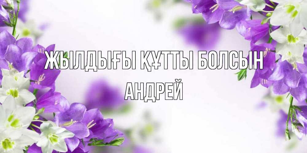 Күн сайын ашық хат с именем, Андрей Жылдығы құтты болсын открытка на день рождения с сиреневыми цветами Онлайн тегін жүктеп алу тілектері бар керемет карта 