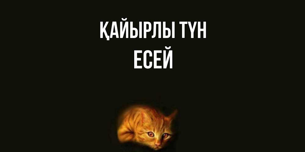 Күн сайын ашық хат с именем, Есей Қайырлы түн кот Онлайн тегін жүктеп алу тілектері бар керемет карта 