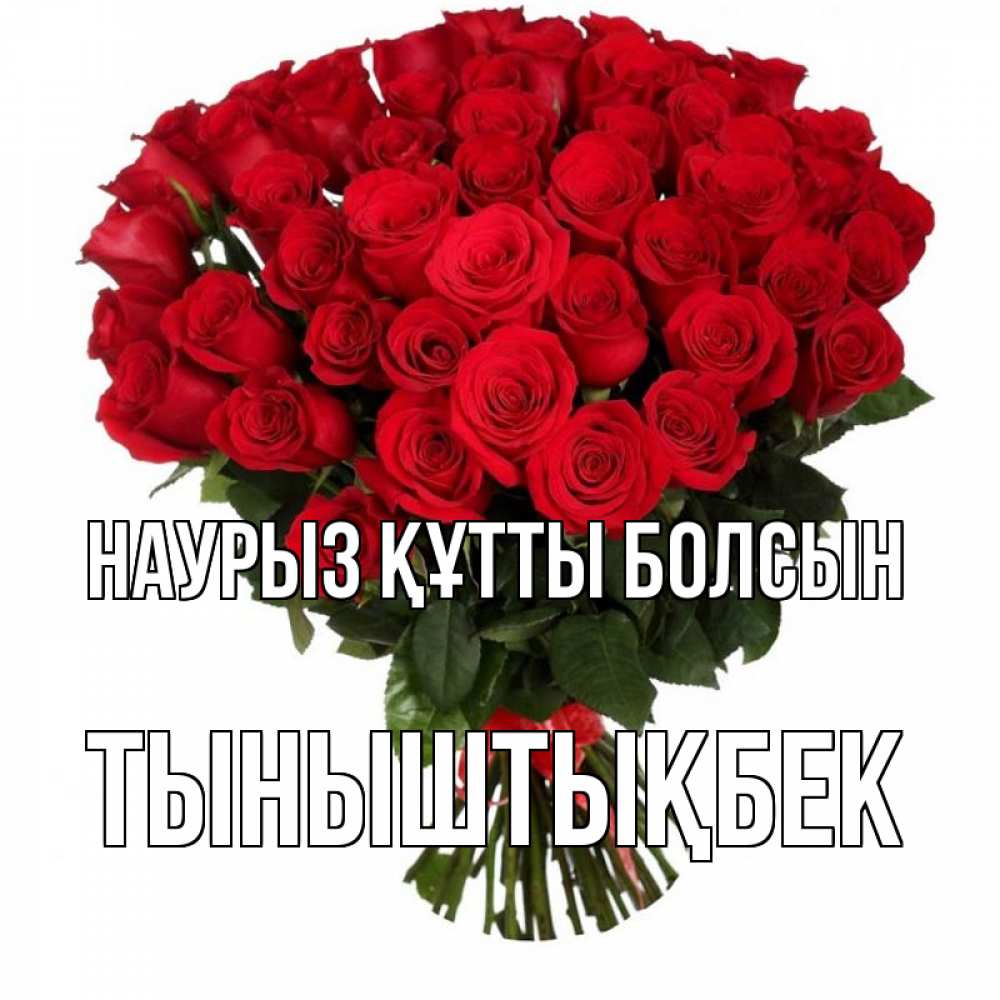 Күн сайын ашық хат с именем, ТЫНЫШТЫҚБЕК Наурыз құтты болсын цветы на праздник весны наурыз Онлайн тегін жүктеп алу тілектері бар керемет карта 