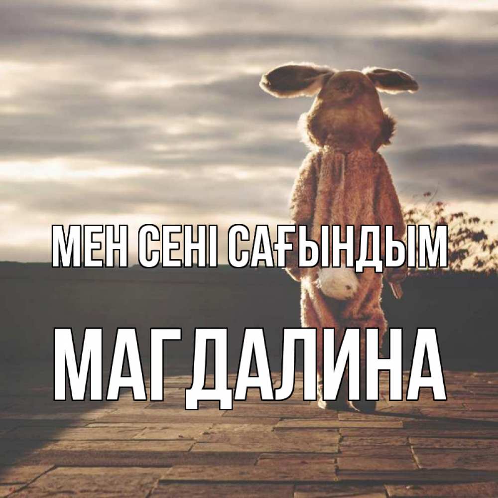 Күн сайын ашық хат с именем, Магдалина Мен сені сағындым даже в костюме зайца Онлайн тегін жүктеп алу тілектері бар керемет карта 