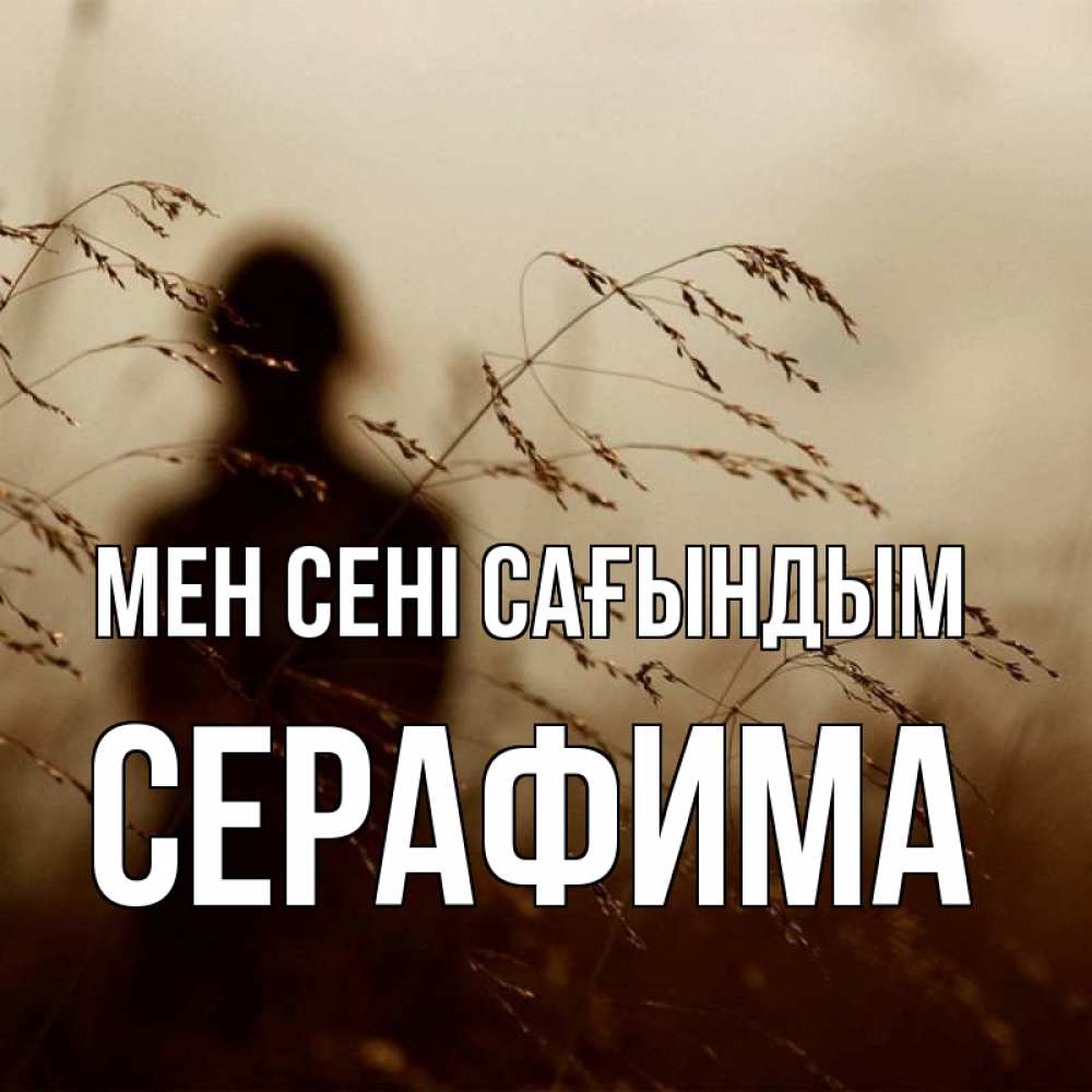 Күн сайын ашық хат с именем, Серафима Мен сені сағындым силуэт девушки Онлайн тегін жүктеп алу тілектері бар керемет карта 