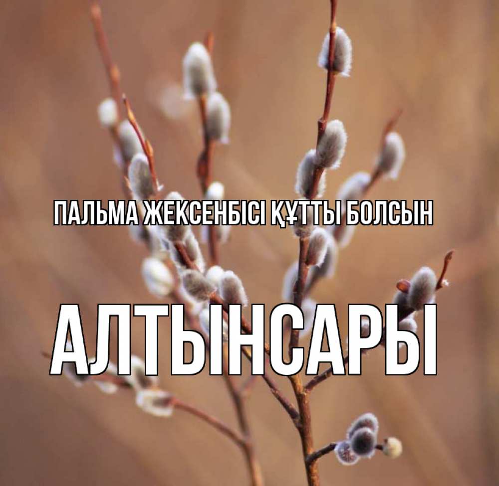 Күн сайын ашық хат с именем, Алтынсары Пальма жексенбісі құтты болсын верба Онлайн тегін жүктеп алу тілектері бар керемет карта 