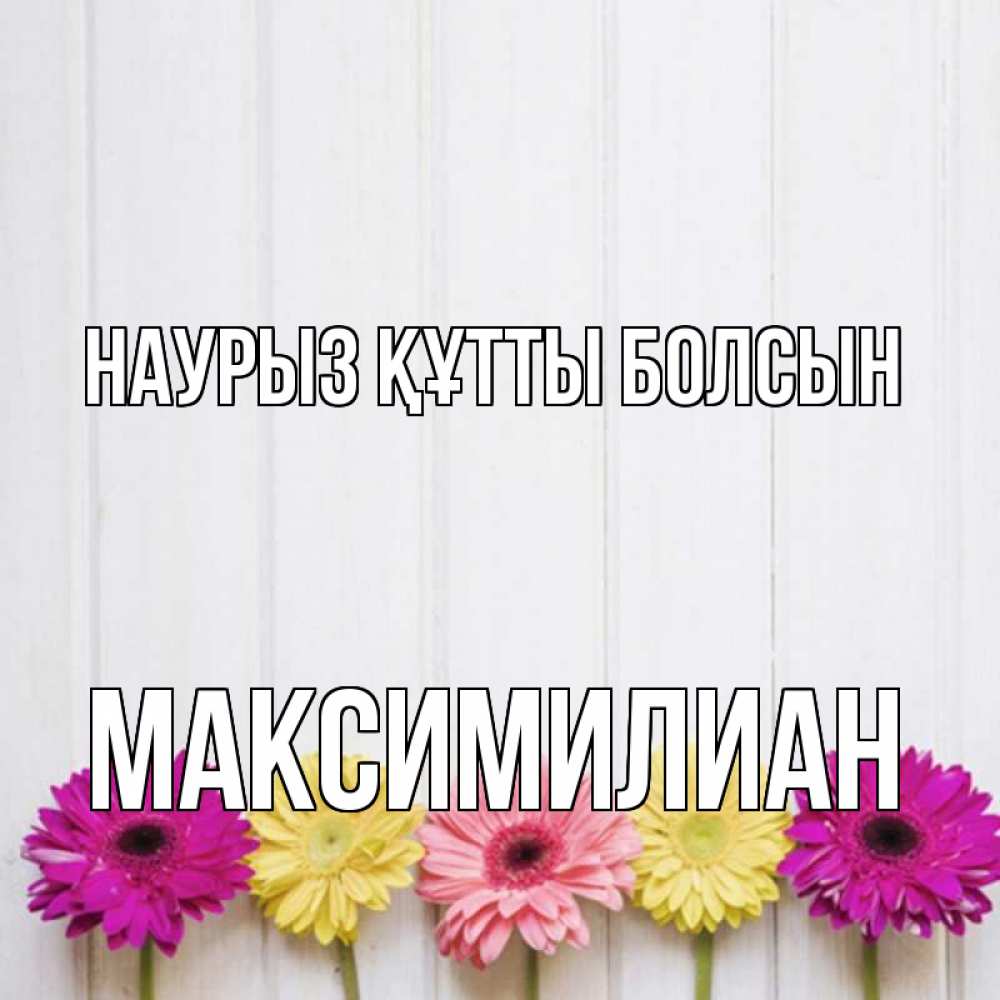 Күн сайын ашық хат с именем, Максимилиан Наурыз құтты болсын женщинам 1 Онлайн тегін жүктеп алу тілектері бар керемет карта 