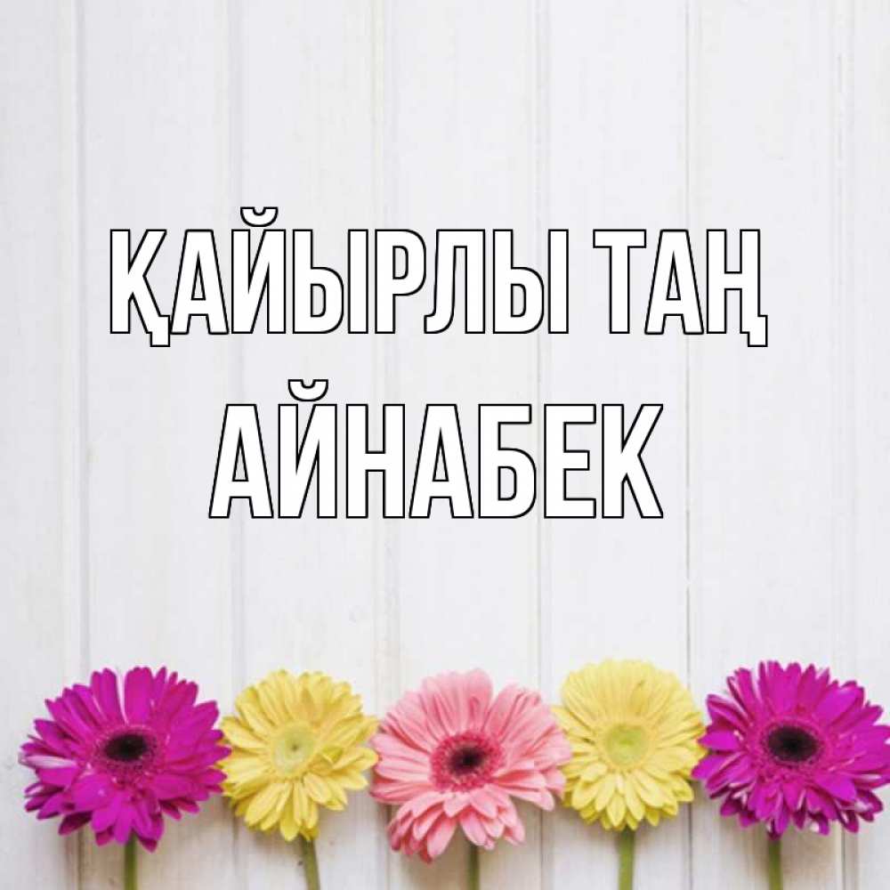 Күн сайын ашық хат с именем, Айнабек Қайырлы таң красный желтый и розовый цветок Онлайн тегін жүктеп алу тілектері бар керемет карта 