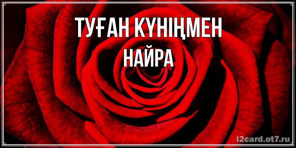 Күн сайын ашық хат с именем, НАЙРА Туған күніңмен алая роза Онлайн тегін жүктеп алу тілектері бар керемет карта 