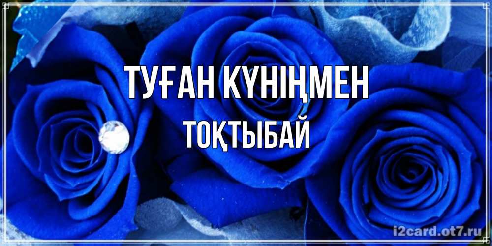 Күн сайын ашық хат с именем, ТОҚТЫБАЙ Туған күніңмен синие розы в росе Онлайн тегін жүктеп алу тілектері бар керемет карта 