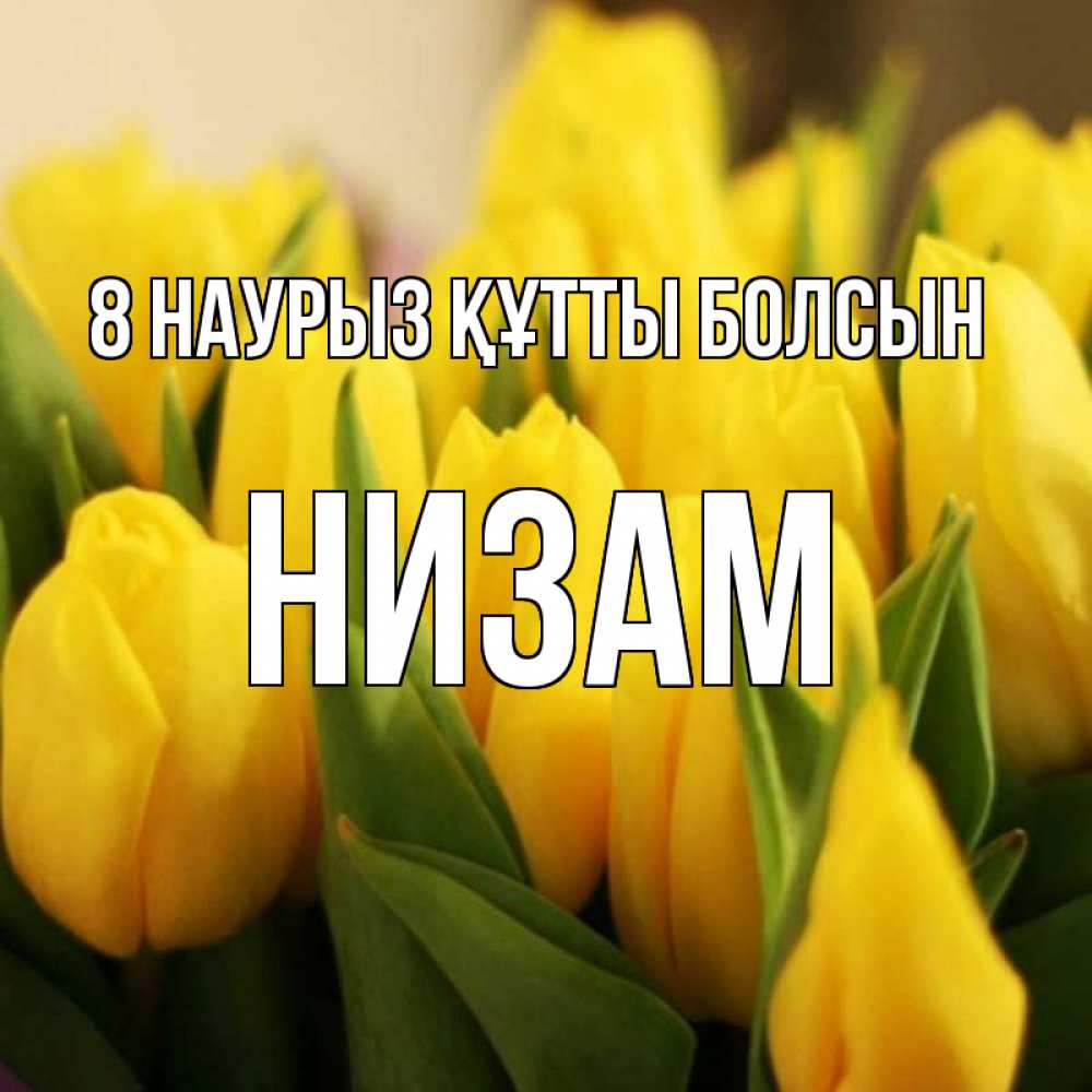Күн сайын ашық хат с именем, НИЗАМ 8 наурыз құтты болсын цветы Онлайн тегін жүктеп алу тілектері бар керемет карта 