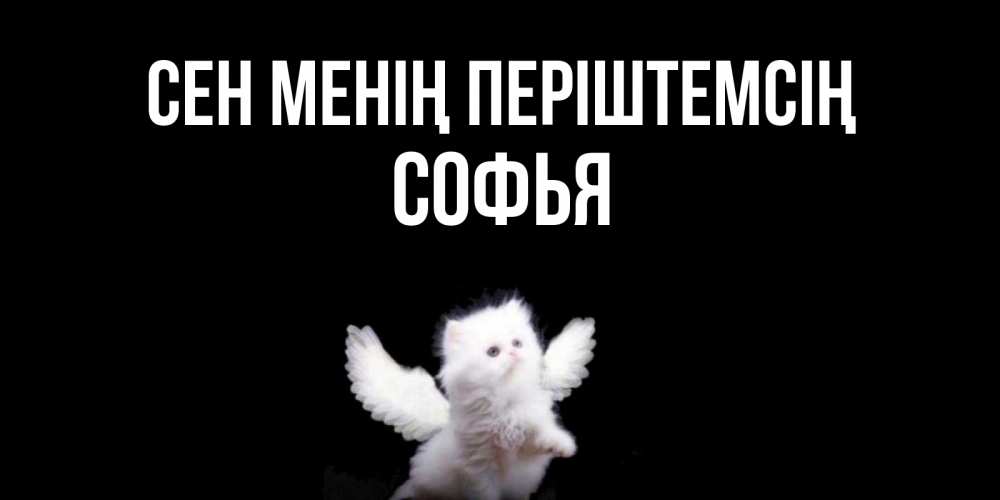 Күн сайын ашық хат с именем, Софья Сен менің періштемсің Кот ангел Онлайн тегін жүктеп алу тілектері бар керемет карта 