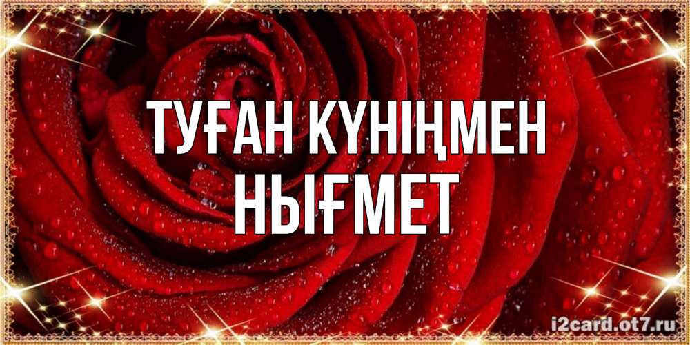 Күн сайын ашық хат с именем, НЫҒМЕТ Туған күніңмен роса на розе блестящая в лучах солнца Онлайн тегін жүктеп алу тілектері бар керемет карта 