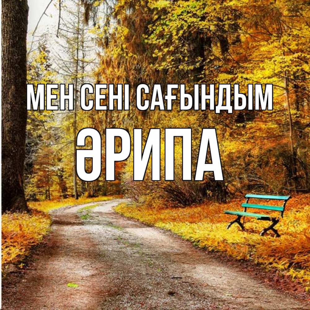 Күн сайын ашық хат с именем, ӘРИПА Мен сені сағындым зеленая лавочка и осенний лес Онлайн тегін жүктеп алу тілектері бар керемет карта 