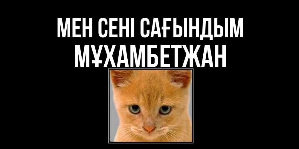 Күн сайын ашық хат с именем, МҰХАМБЕТЖАН Мен сені сағындым открытки рыжий котенок скучает по тебе Онлайн тегін жүктеп алу тілектері бар керемет карта 