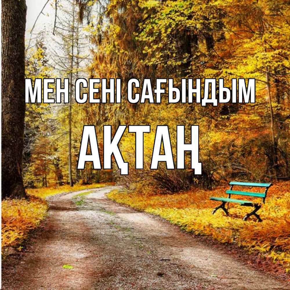 Күн сайын ашық хат с именем, Ақтаң Мен сені сағындым зеленая лавочка и осенний лес Онлайн тегін жүктеп алу тілектері бар керемет карта 